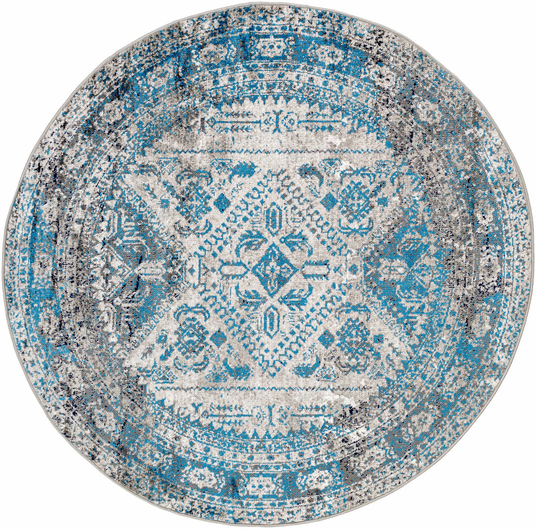 Nisula Traditional Style Blue And Gray Area Rug