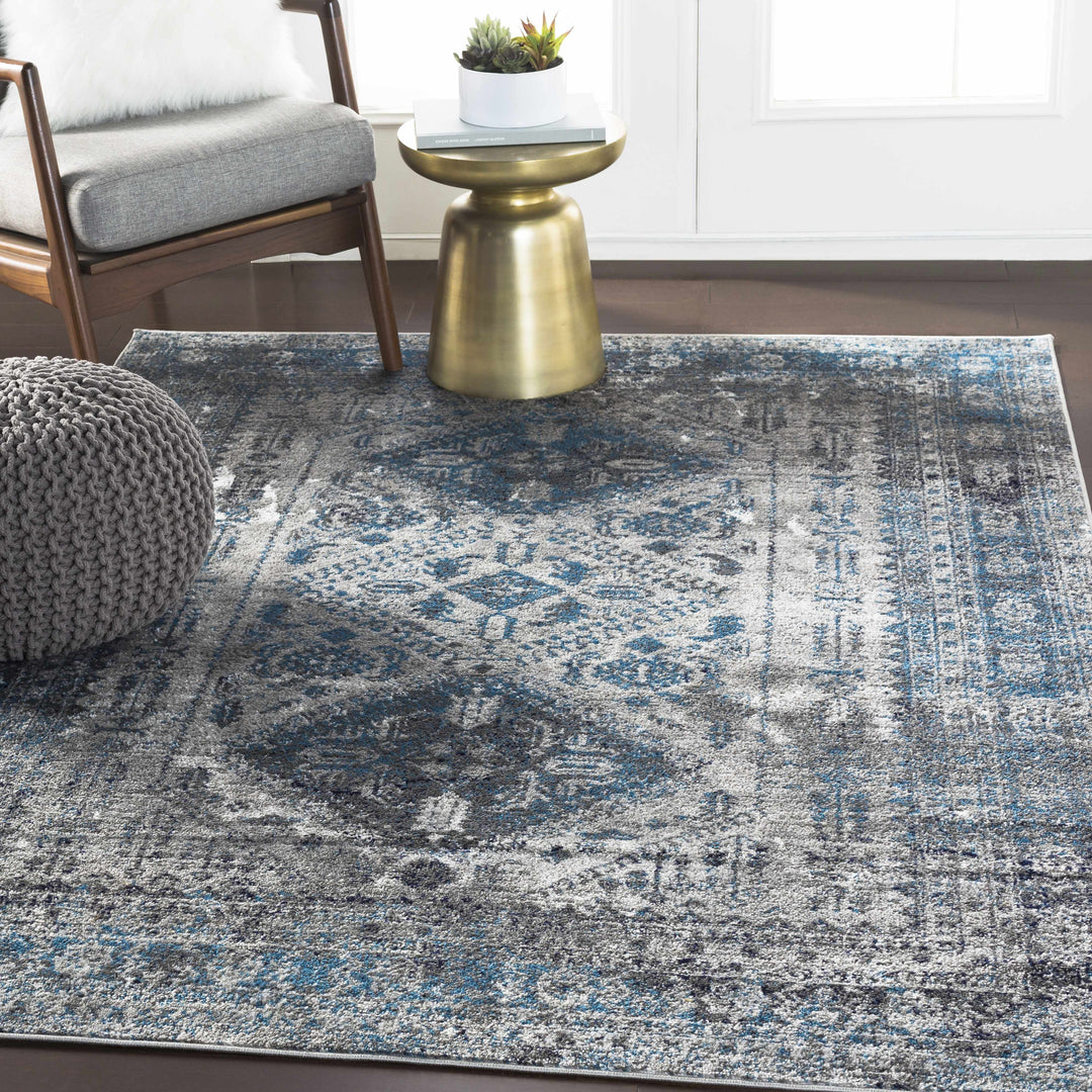 Nisula Traditional Style Blue And Gray Area Rug
