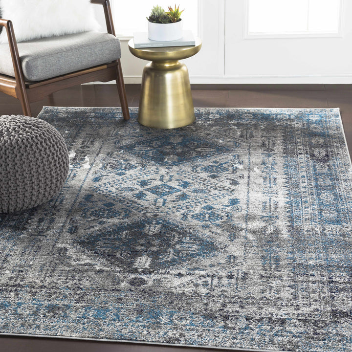 Nisula Traditional Style Blue And Gray Area Rug