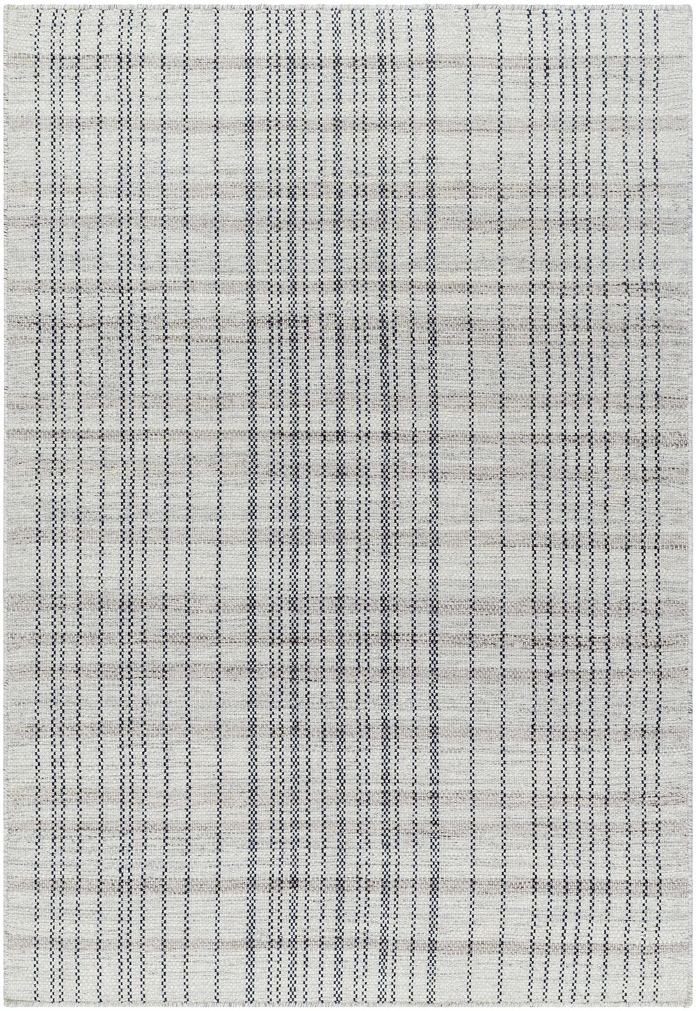 Nissa Contemporary Geometrical Gray And Black Wool Rug - The Rug Decor