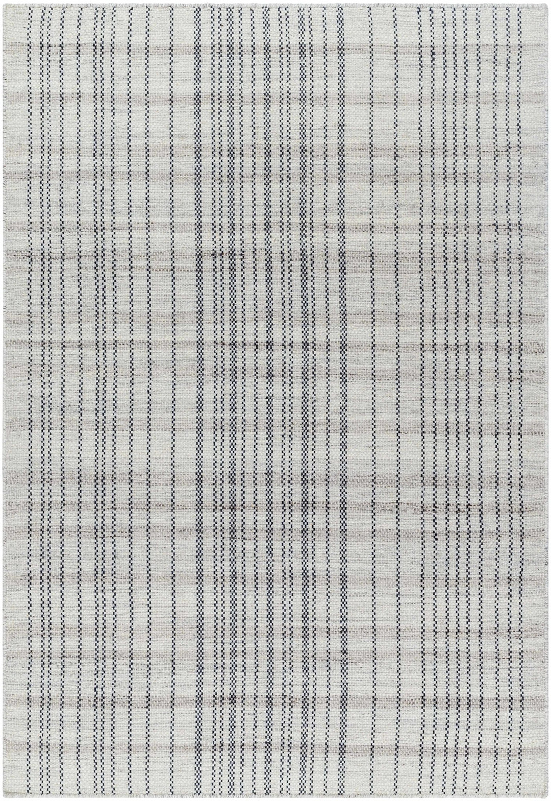 Nissa Contemporary Geometrical Gray And Black Wool Rug - The Rug Decor