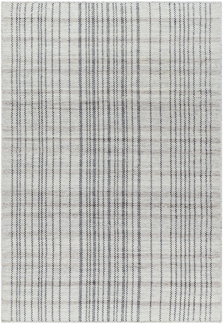 Nissa Contemporary Geometrical Gray And Black Wool Rug - The Rug Decor