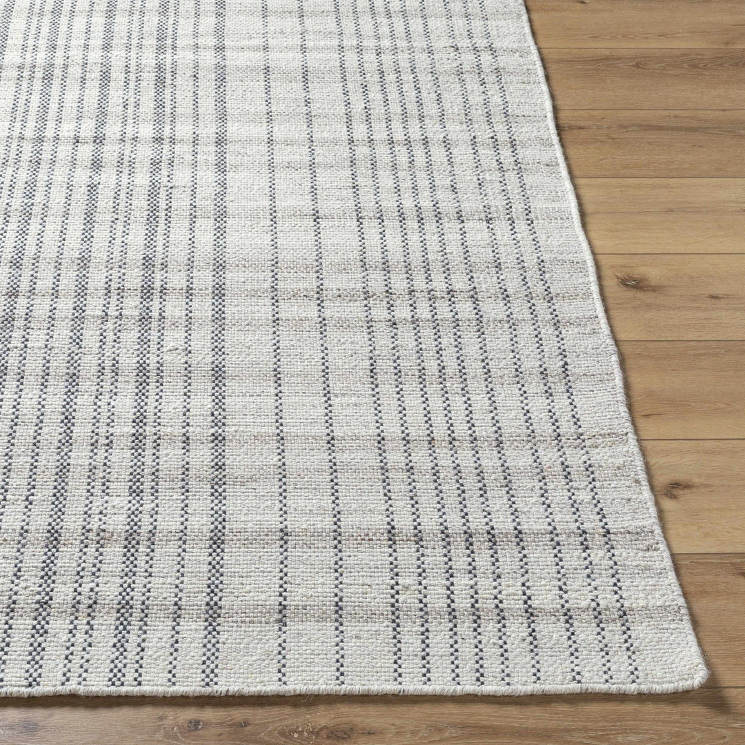 Nissa Contemporary Geometrical Gray And Black Wool Rug - The Rug Decor