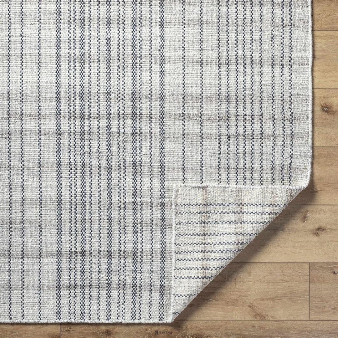 Nissa Contemporary Geometrical Gray And Black Wool Rug - The Rug Decor