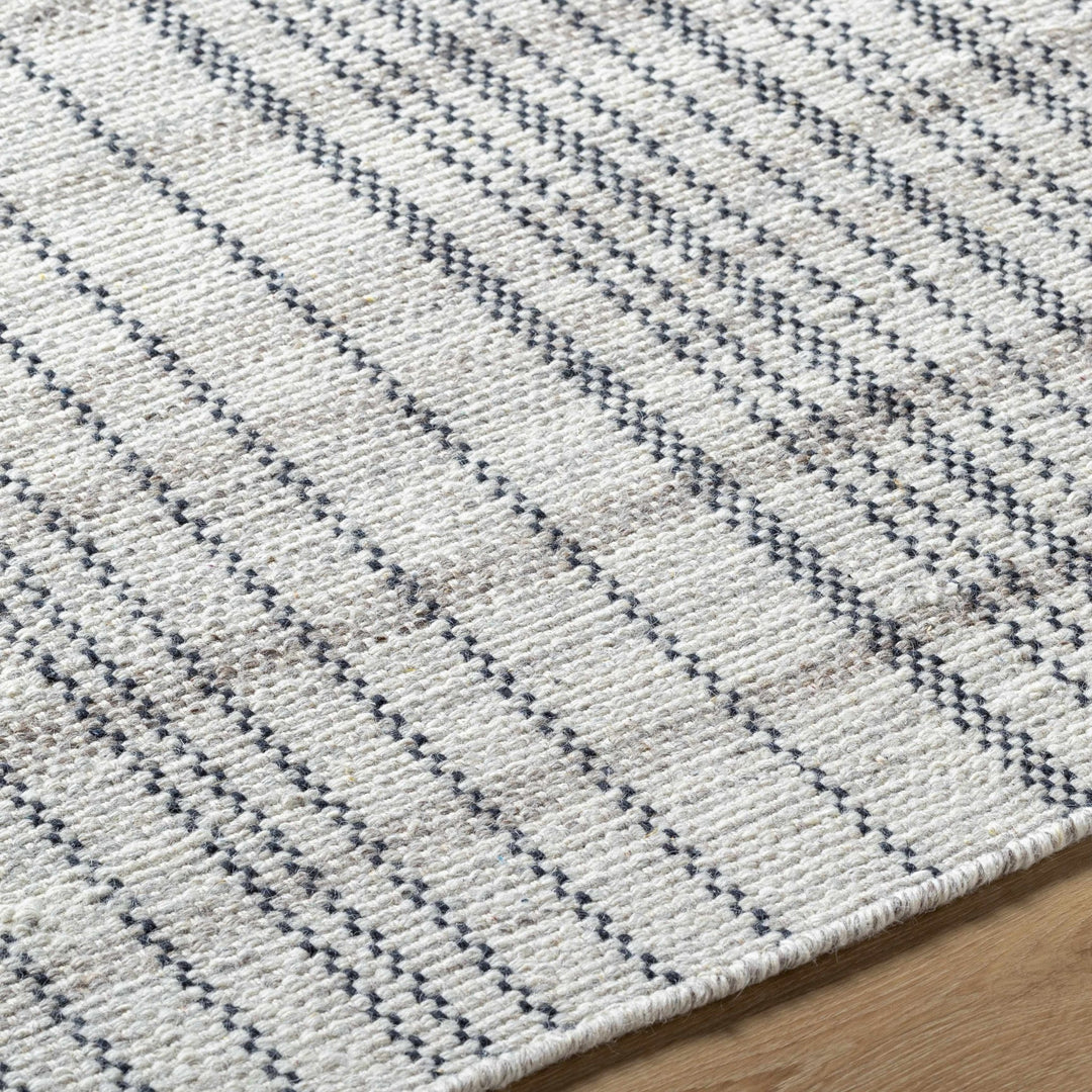 Nissa Contemporary Geometrical Gray And Black Wool Rug - The Rug Decor
