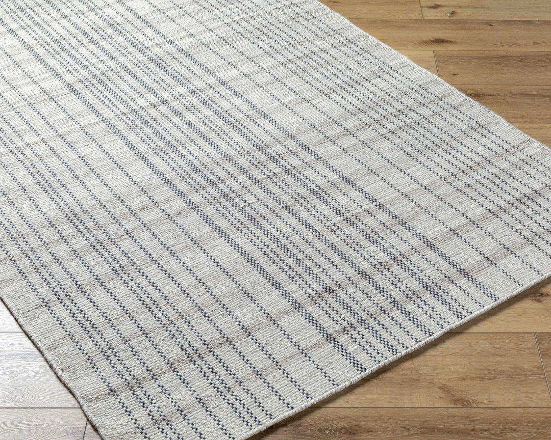 Nissa Contemporary Geometrical Gray And Black Wool Rug - The Rug Decor