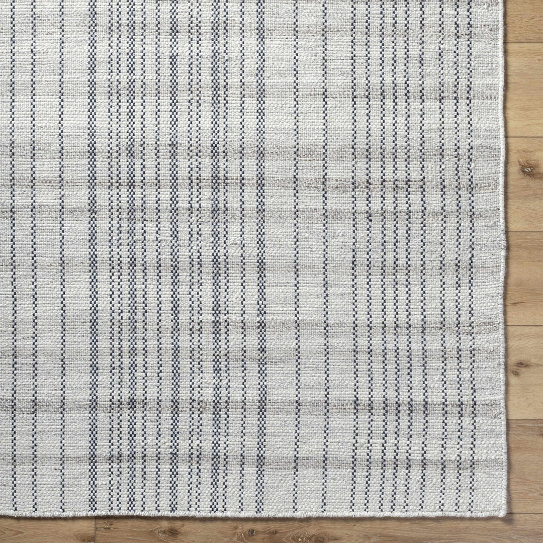 Nissa Contemporary Geometrical Gray And Black Wool Rug - The Rug Decor