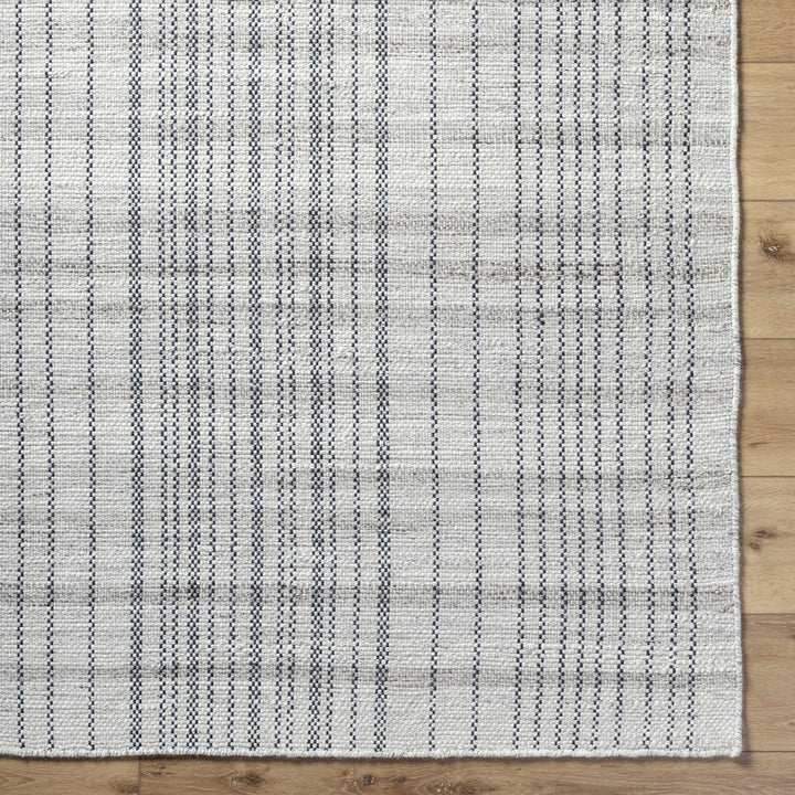 Nissa Contemporary Geometrical Gray And Black Wool Rug - The Rug Decor
