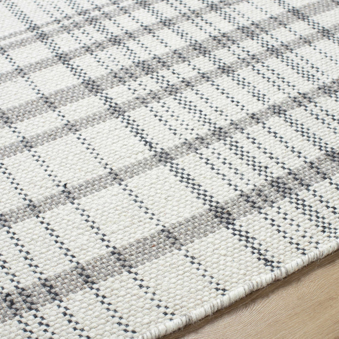 Nissa contemporary Tartan Pattern Ivory Hand Woven Wool Rug - The Rug Decor