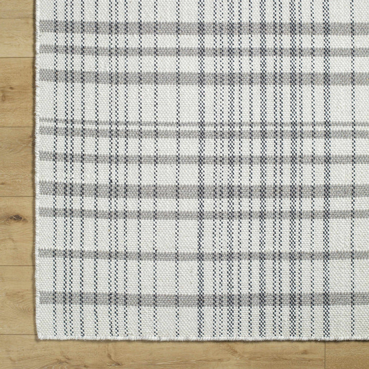 Nissa contemporary Tartan Pattern Ivory Hand Woven Wool Rug - The Rug Decor