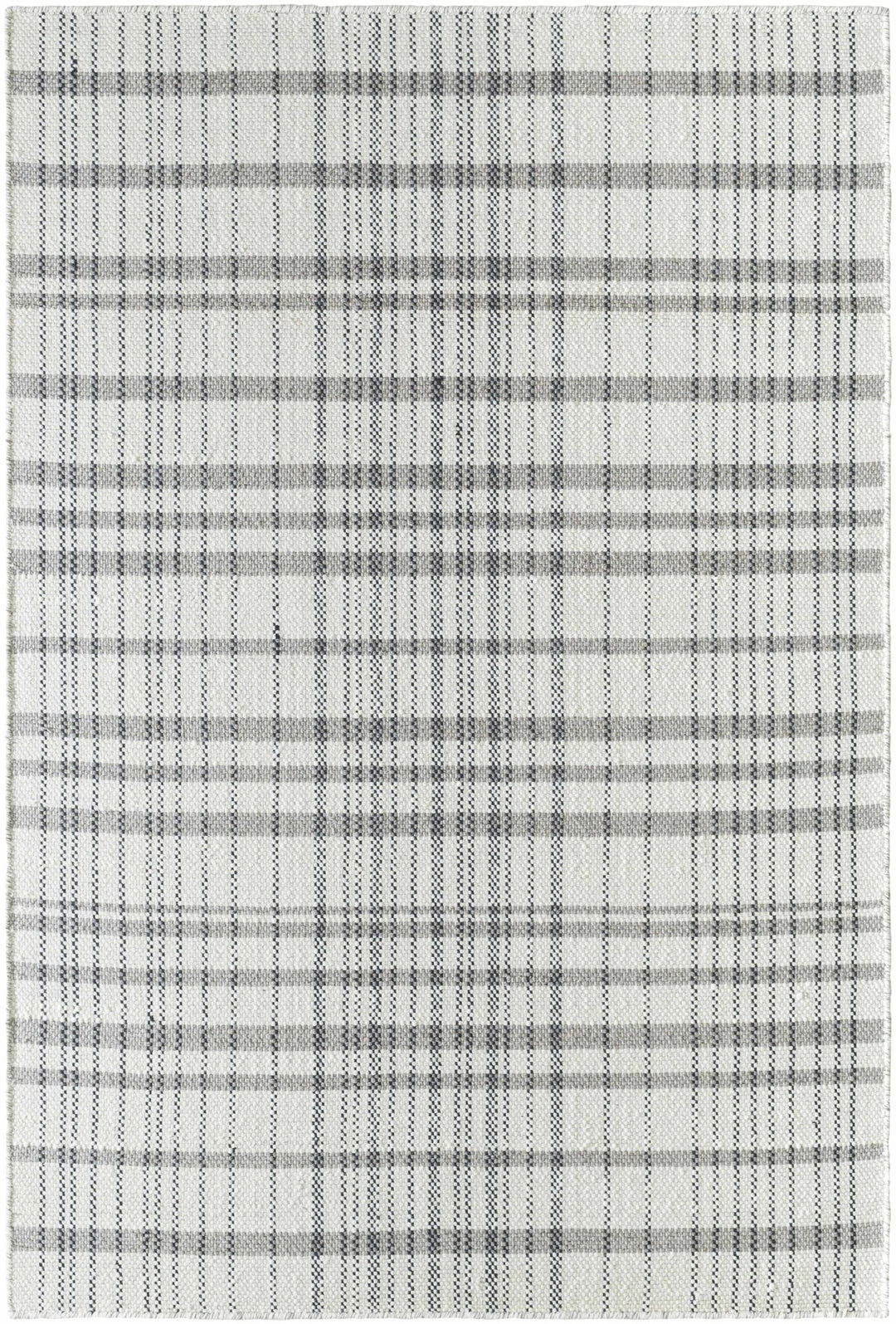 Nissa contemporary Tartan Pattern Ivory Hand Woven Wool Rug - The Rug Decor