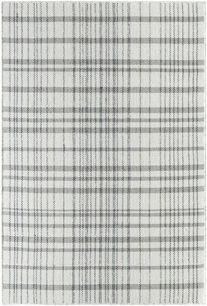 Nissa contemporary Tartan Pattern Ivory Hand Woven Wool Rug - The Rug Decor