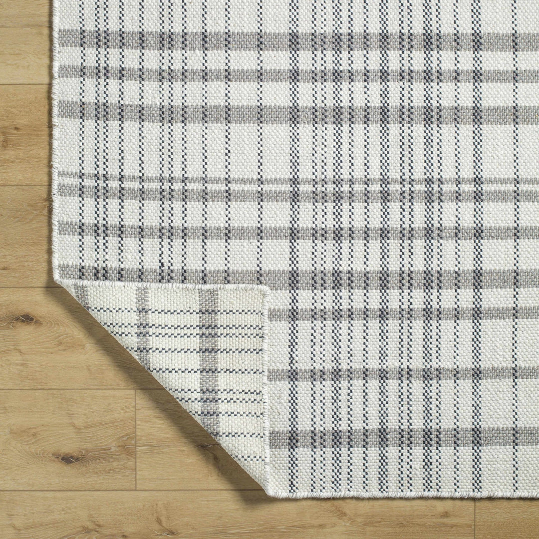 Nissa contemporary Tartan Pattern Ivory Hand Woven Wool Rug - The Rug Decor
