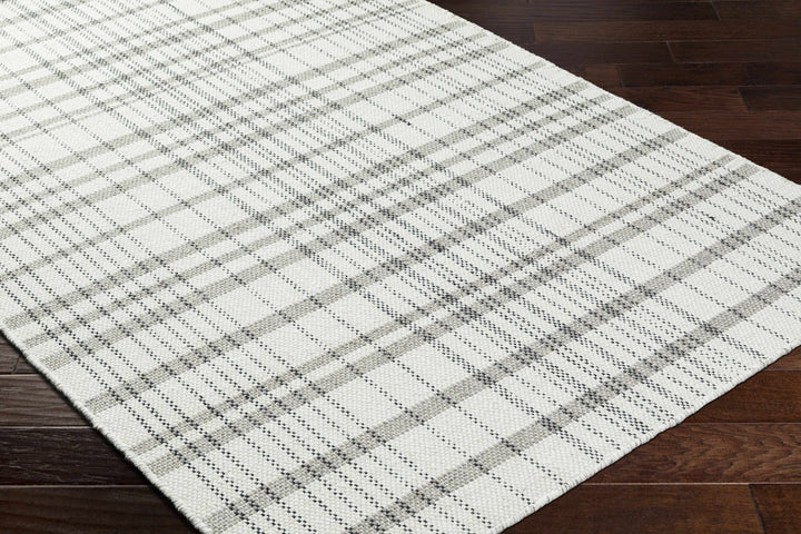 Nissa contemporary Tartan Pattern Ivory Hand Woven Wool Rug - The Rug Decor