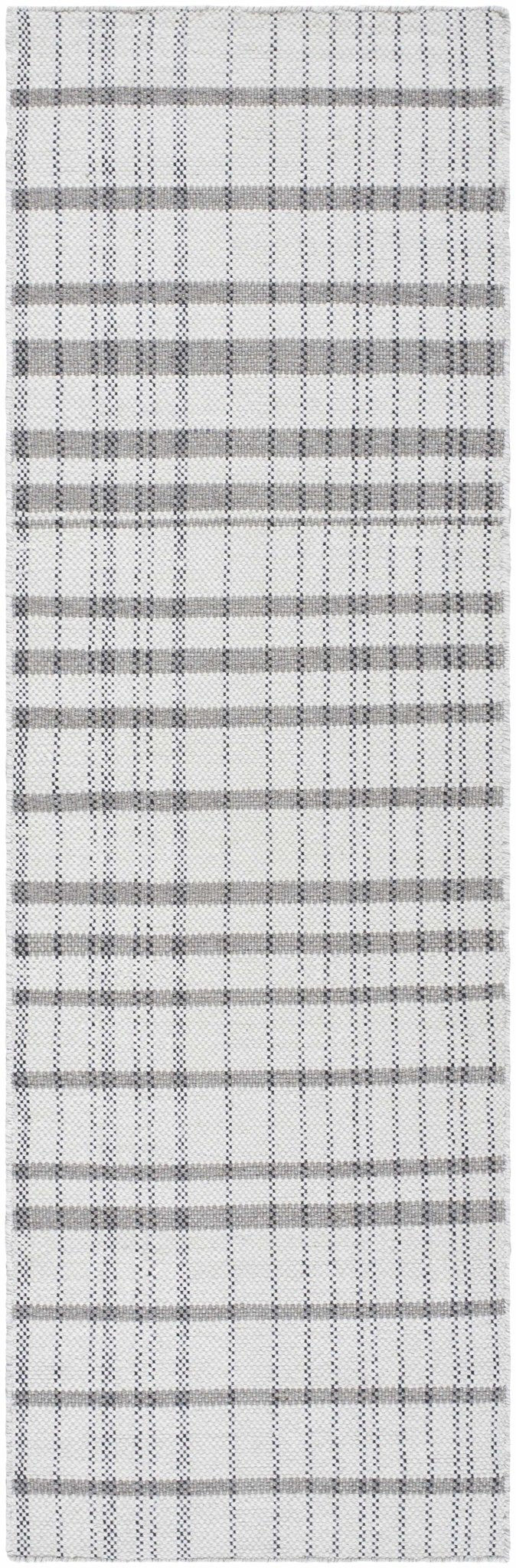 Nissa contemporary Tartan Pattern Ivory Hand Woven Wool Rug - The Rug Decor