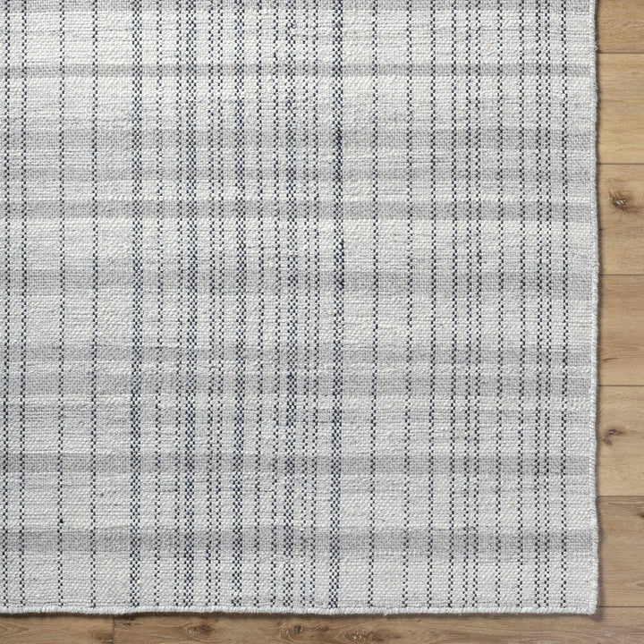 Nissa Gray Modern Checkered Pattern Hand Woven Wool Area Rug - The Rug Decor