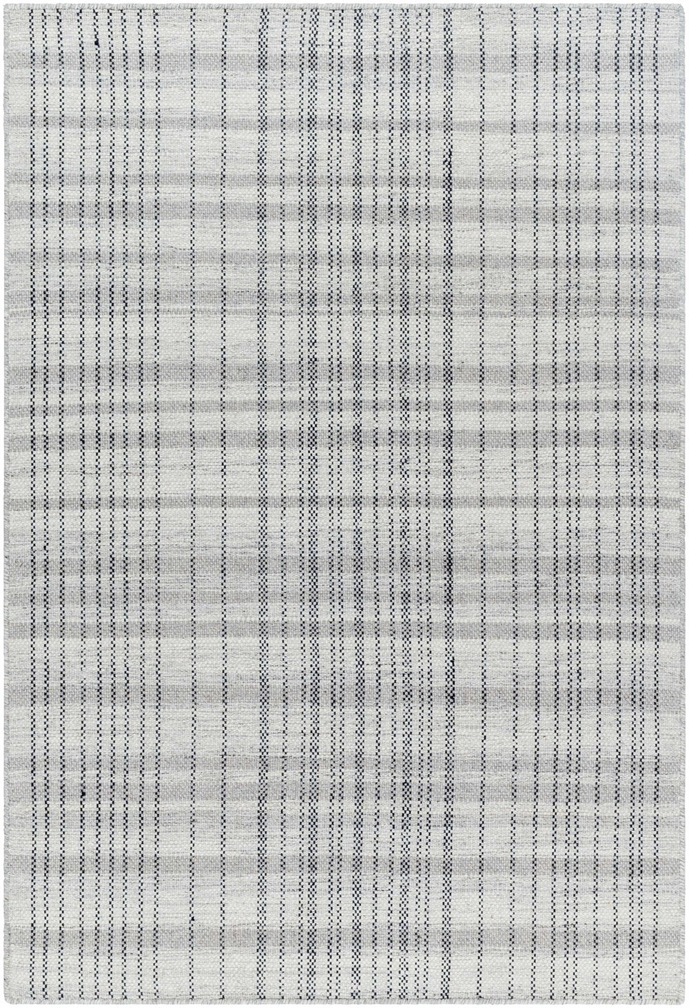 Nissa Gray Modern Checkered Pattern Hand Woven Wool Area Rug - The Rug Decor