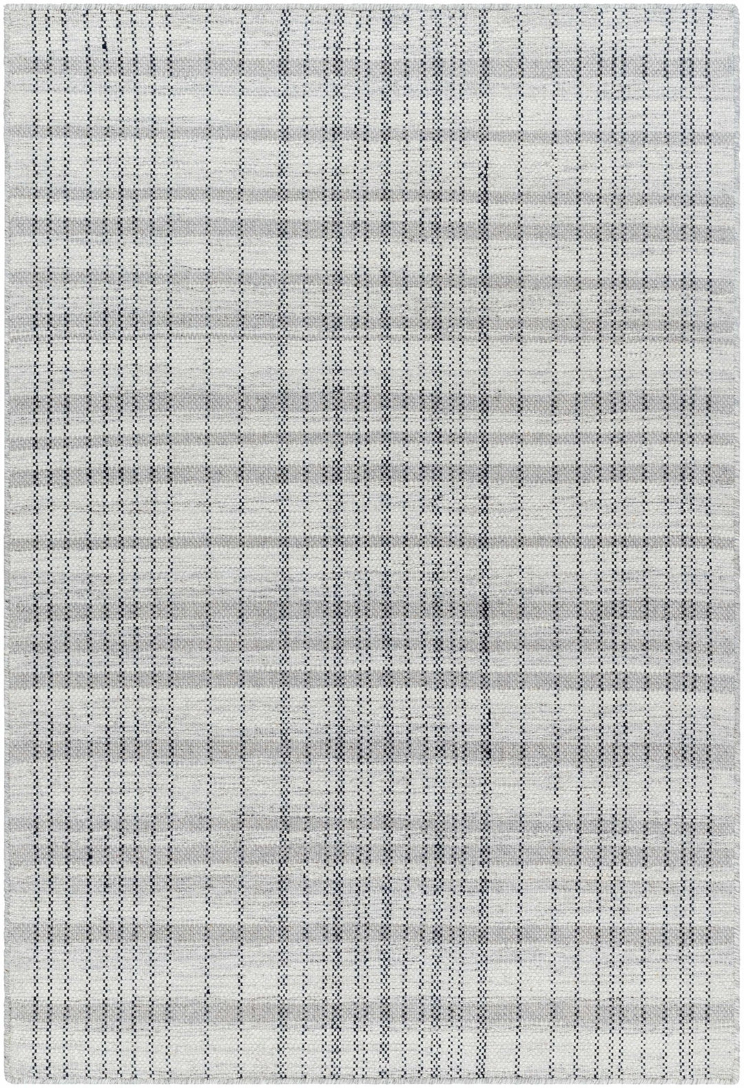 Nissa Gray Modern Checkered Pattern Hand Woven Wool Area Rug - The Rug Decor