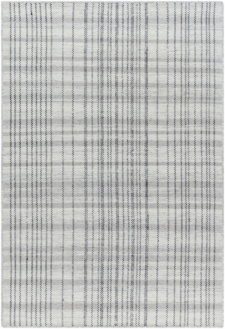 Nissa Gray Modern Checkered Pattern Hand Woven Wool Area Rug - The Rug Decor