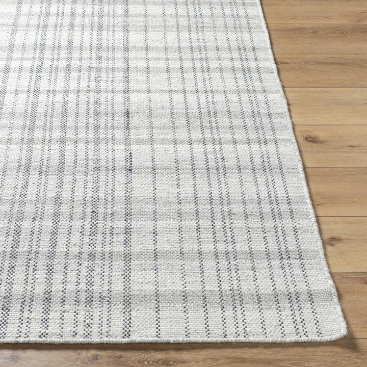 Nissa Gray Modern Checkered Pattern Hand Woven Wool Area Rug - The Rug Decor