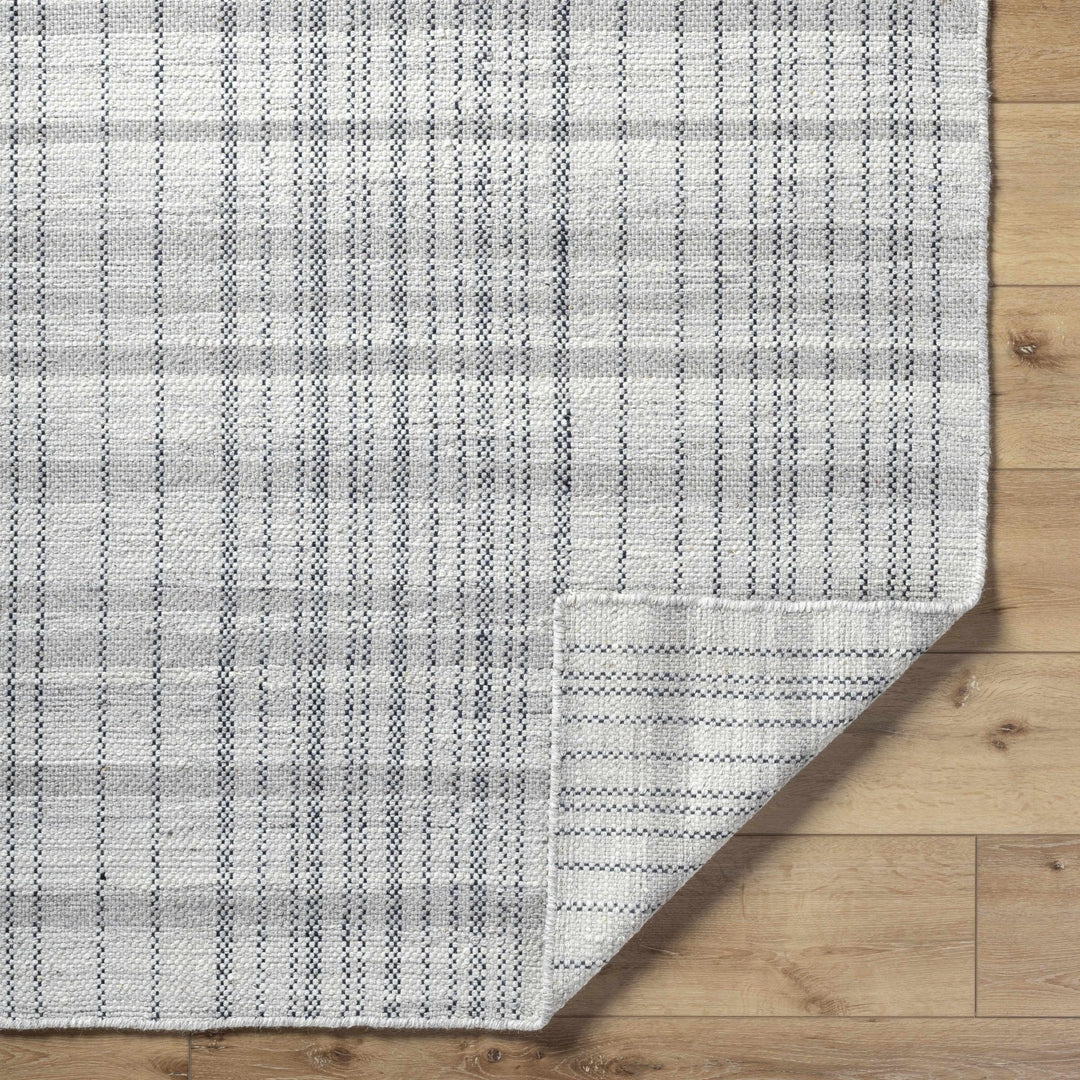 Nissa Gray Modern Checkered Pattern Hand Woven Wool Area Rug - The Rug Decor