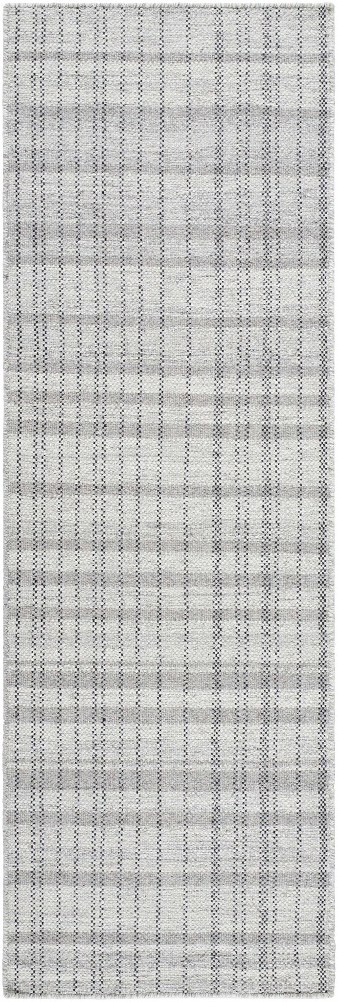 Nissa Gray Modern Checkered Pattern Hand Woven Wool Area Rug - The Rug Decor