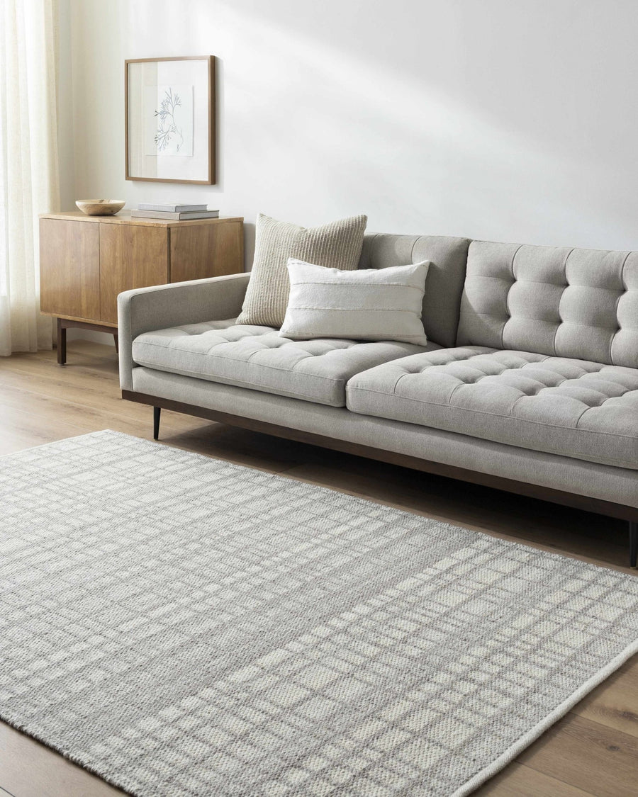 Nissa Light Gray Modern Style Hand Woven Wool Area Rug - The Rug Decor