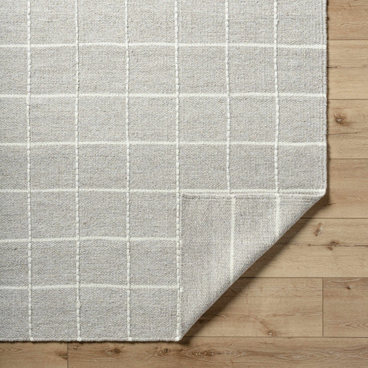 Nissa Modern Checkered Pattern Silver Hand Woven Wool Area Rug - The Rug Decor