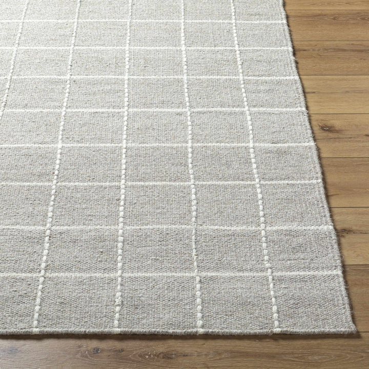 Nissa Modern Checkered Pattern Silver Hand Woven Wool Area Rug - The Rug Decor