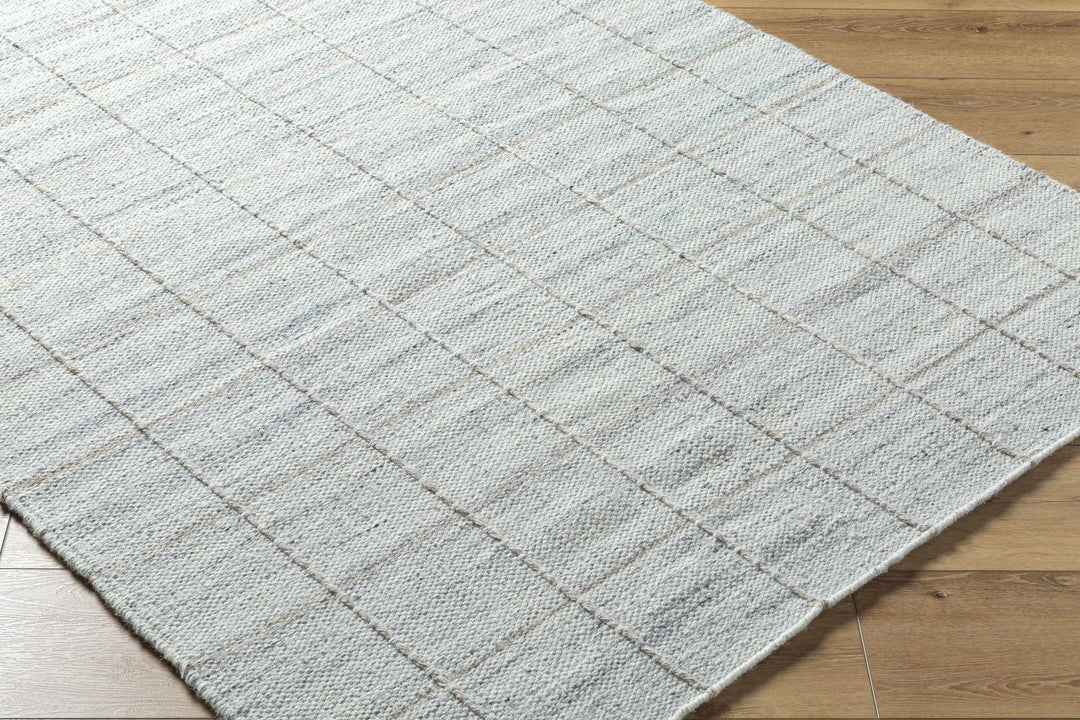 Nissa Modern Flatwoven Geometrical Gray Wool Rug - The Rug Decor