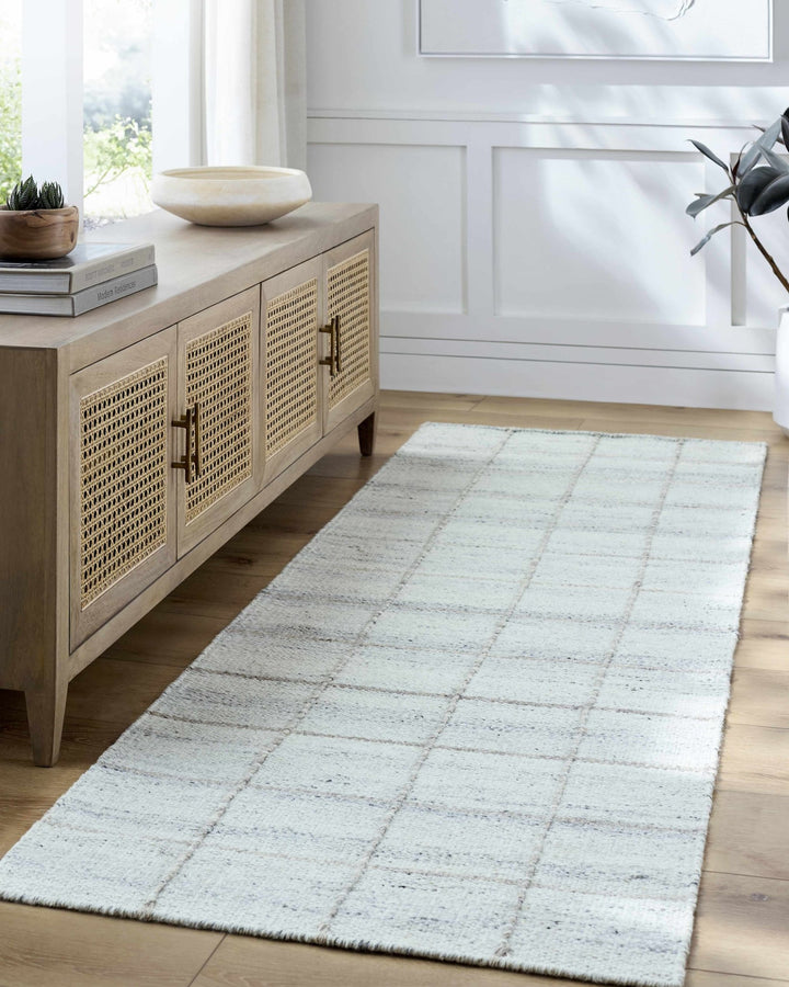 Nissa Modern Flatwoven Geometrical Gray Wool Rug - The Rug Decor
