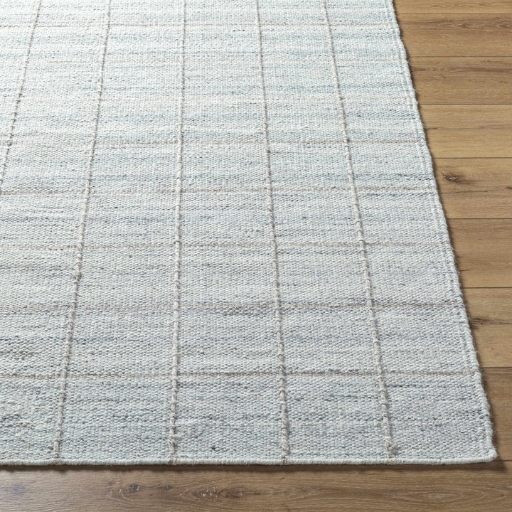 Nissa Modern Flatwoven Geometrical Gray Wool Rug - The Rug Decor