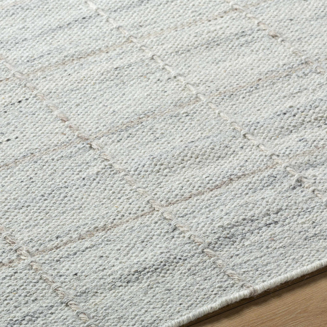 Nissa Modern Flatwoven Geometrical Gray Wool Rug - The Rug Decor
