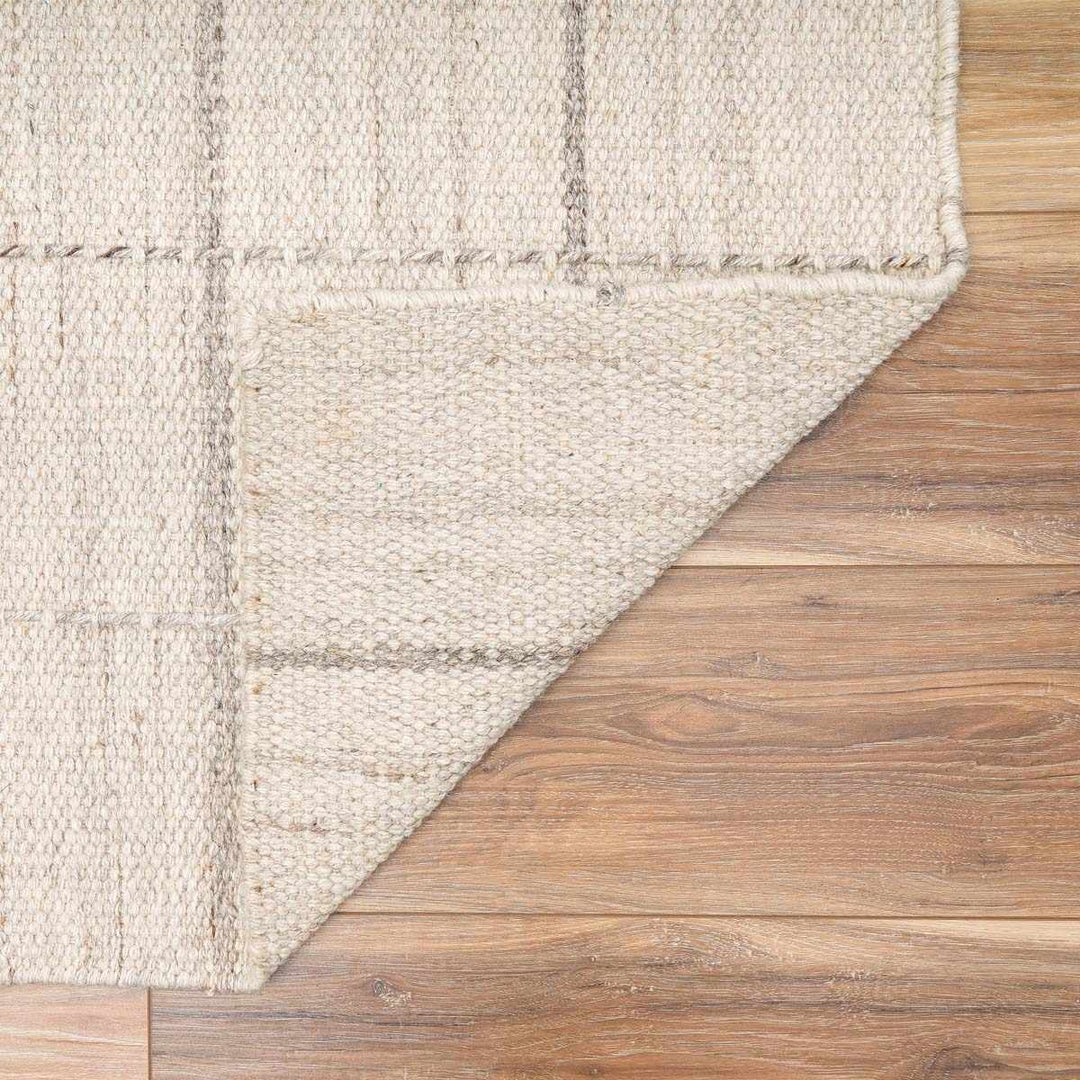 Nissa Modern Geometrical Beige Hand Woven Wool Rug - The Rug Decor