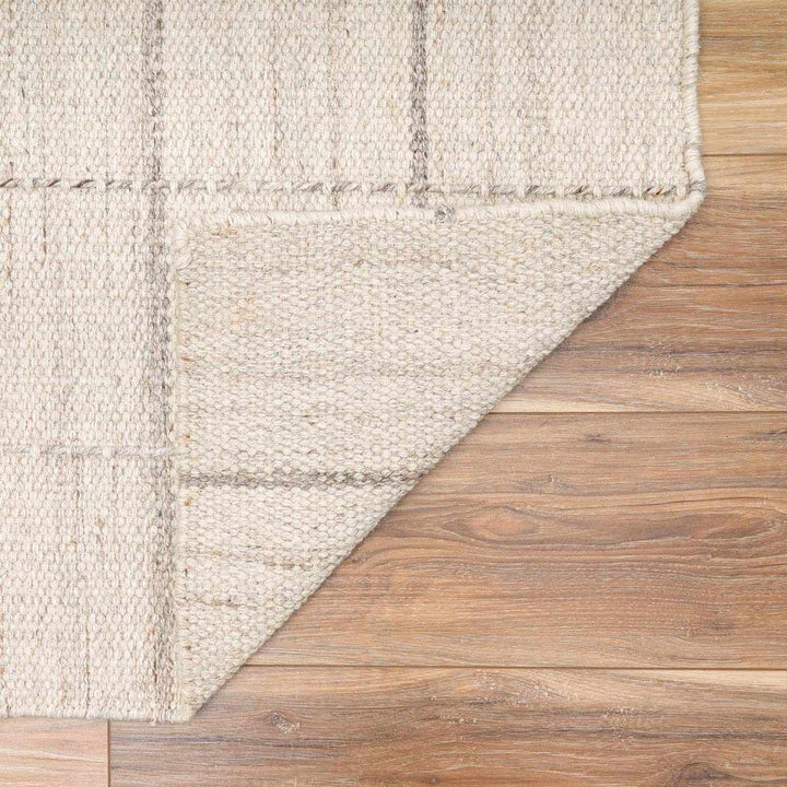 Nissa Modern Geometrical Beige Hand Woven Wool Rug - The Rug Decor