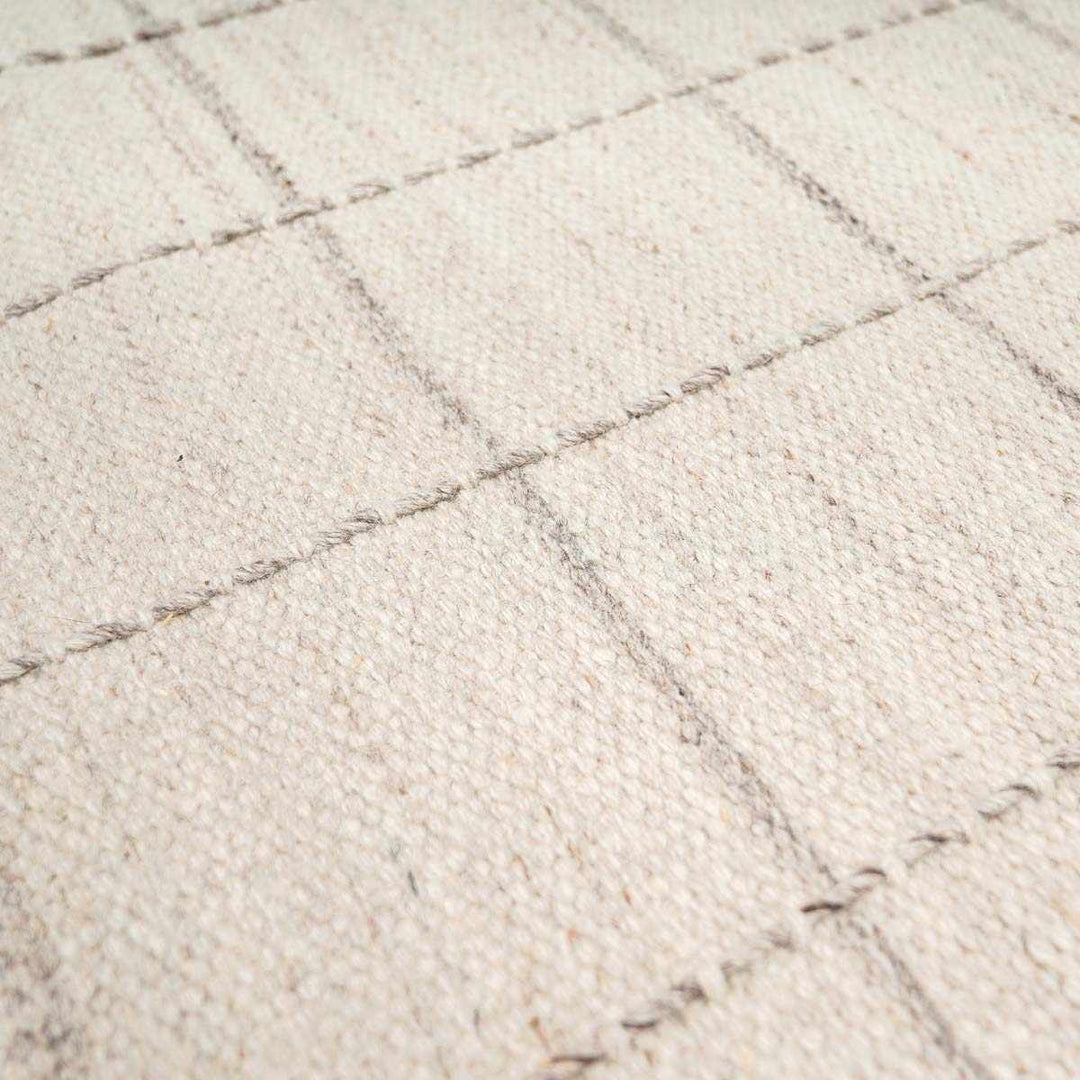 Nissa Modern Geometrical Beige Hand Woven Wool Rug - The Rug Decor