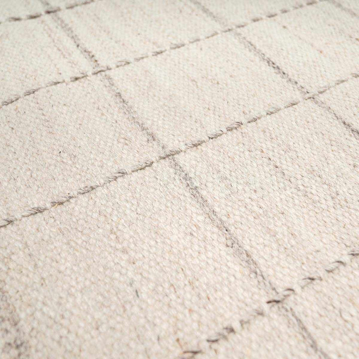 Nissa Modern Geometrical Beige Hand Woven Wool Rug - The Rug Decor