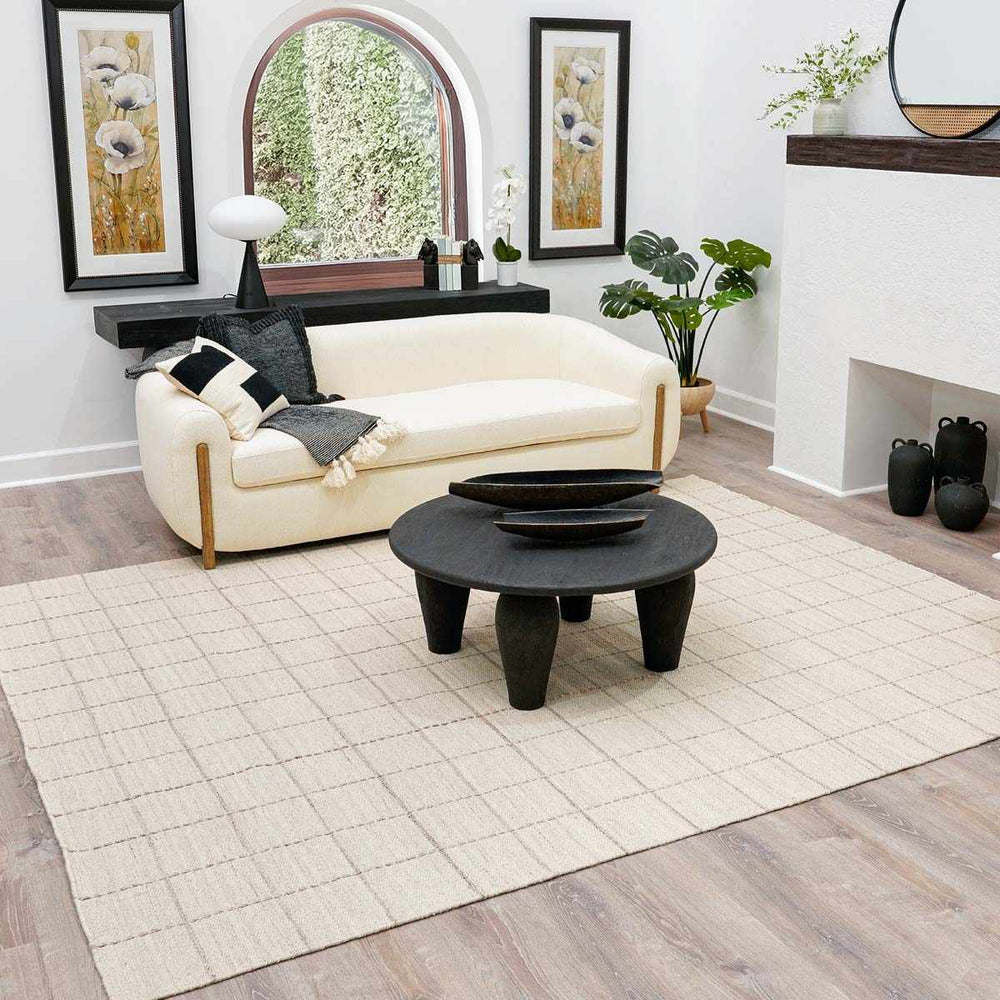 Nissa Modern Geometrical Beige Hand Woven Wool Rug - The Rug Decor