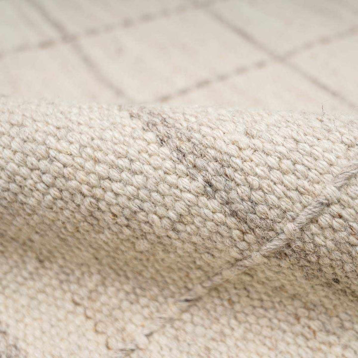 Nissa Modern Geometrical Beige Hand Woven Wool Rug - The Rug Decor