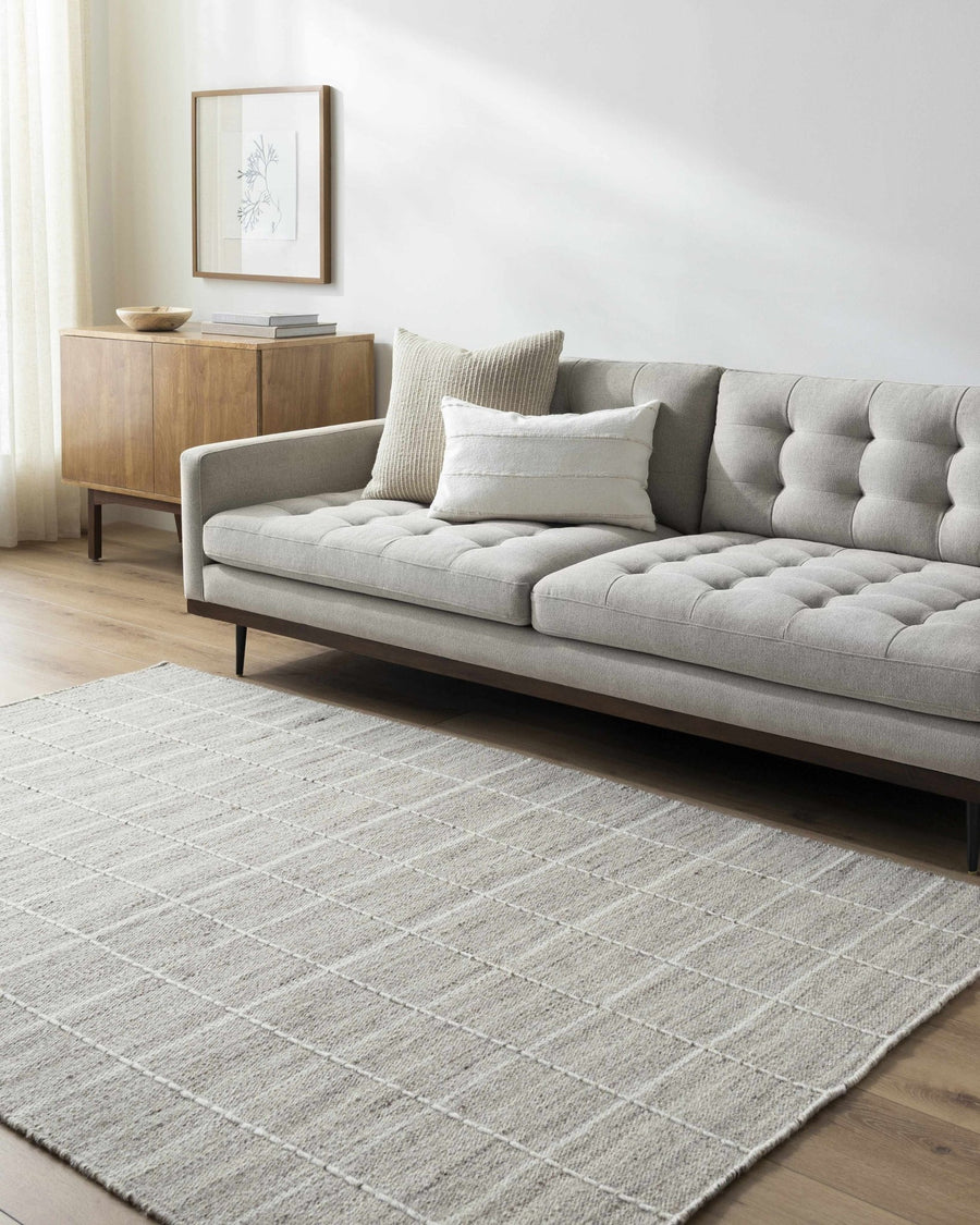 Nissa Modern Geometrical Gary And White Rug - The Rug Decor