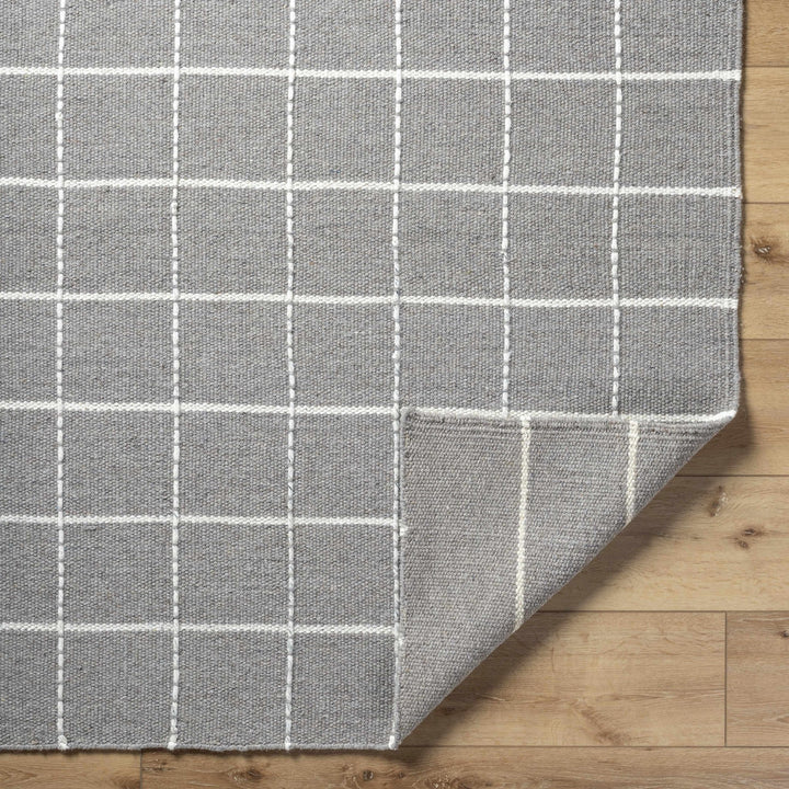 Nissa Modern Geometrical Gray And Ivory Wool Rug - The Rug Decor