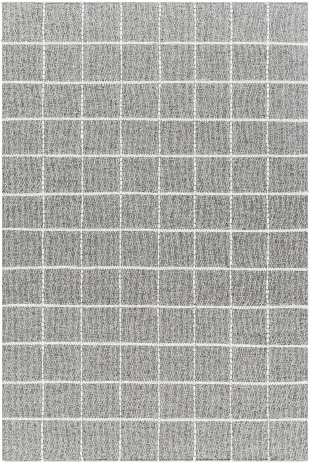 Nissa Modern Geometrical Gray And Ivory Wool Rug - The Rug Decor