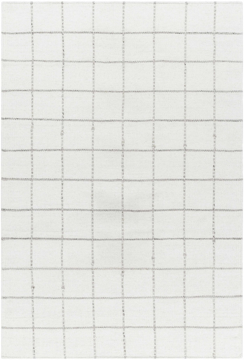 Nissa Modern Geometrical White And Gray Wool Rug - The Rug Decor