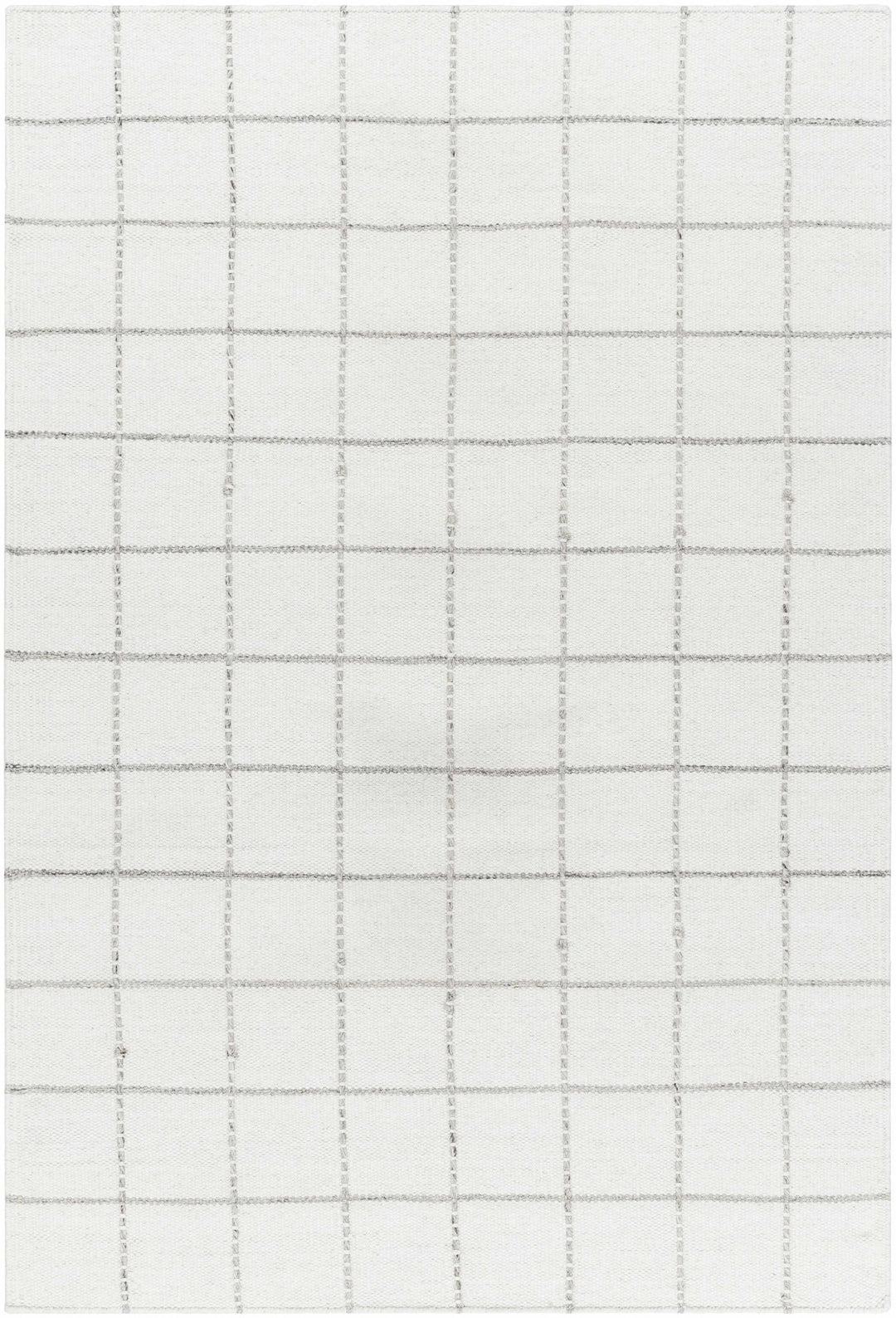 Nissa Modern Geometrical White And Gray Wool Rug - The Rug Decor