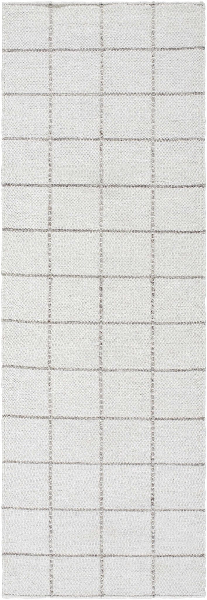 Nissa Modern Geometrical White And Gray Wool Rug - The Rug Decor