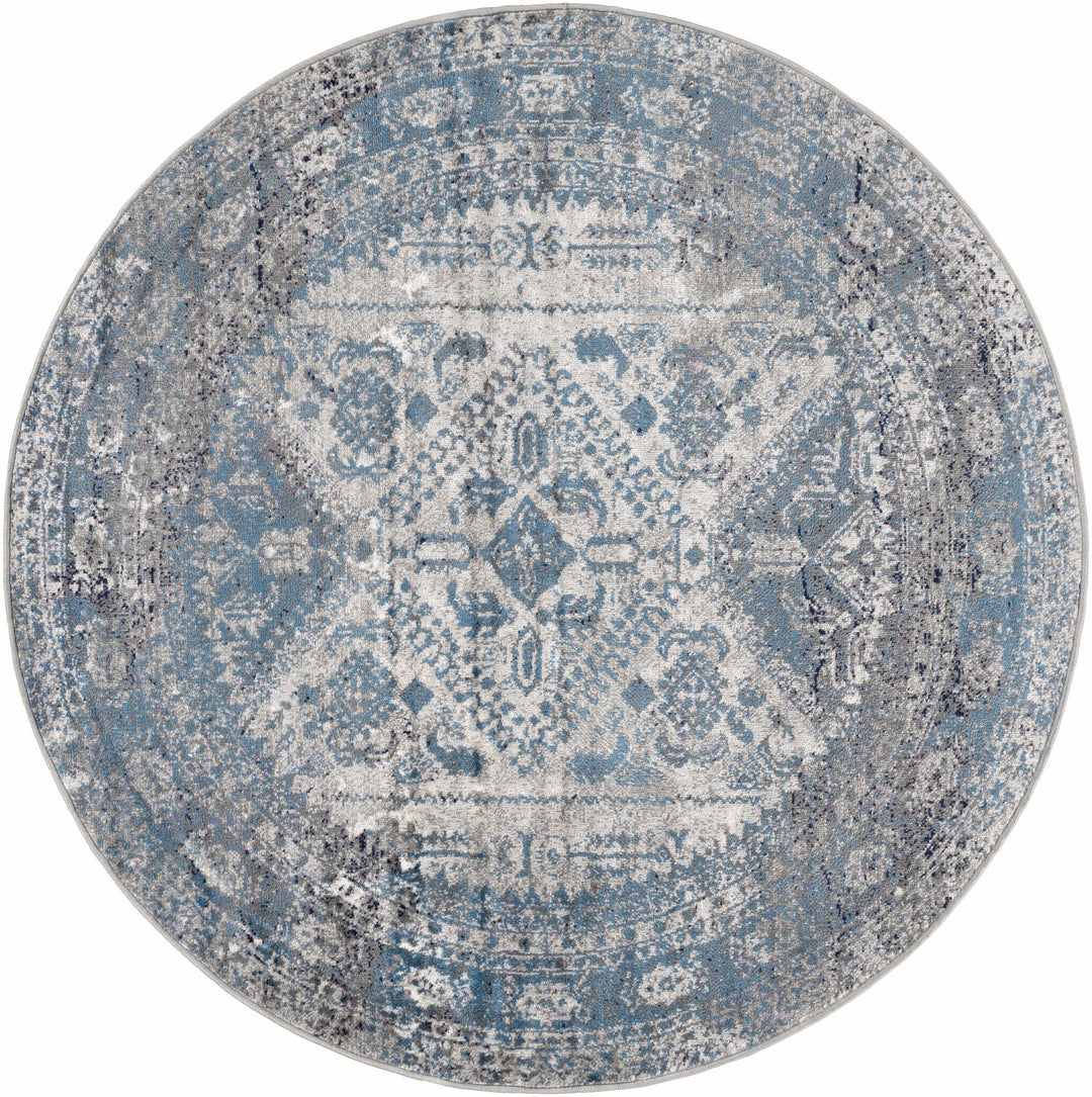 Nisula Traditional Style Blue And Gray Area Rug - The Rug Decor