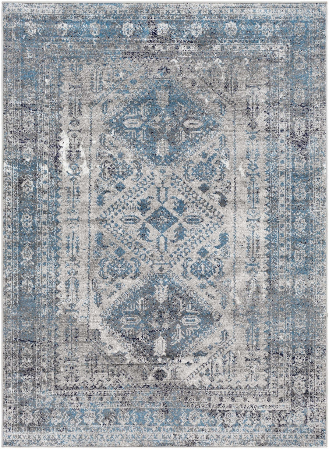 Nisula Traditional Style Blue And Gray Area Rug - The Rug Decor