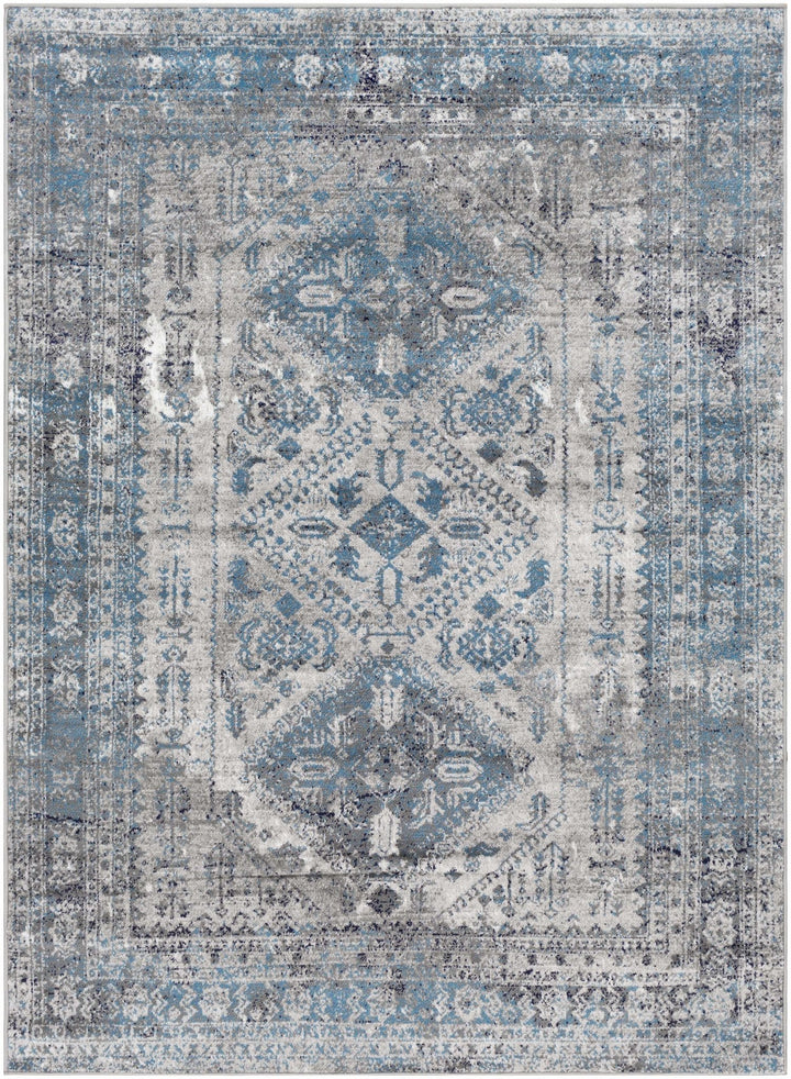 Nisula Traditional Style Blue And Gray Area Rug - The Rug Decor