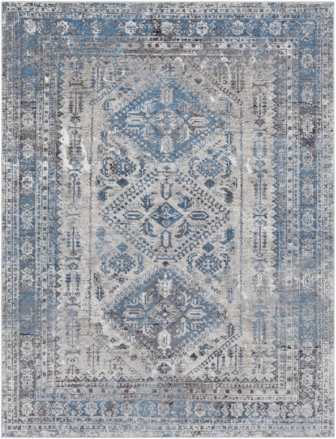 Nisula Traditional Style Blue And Gray Area Rug - The Rug Decor