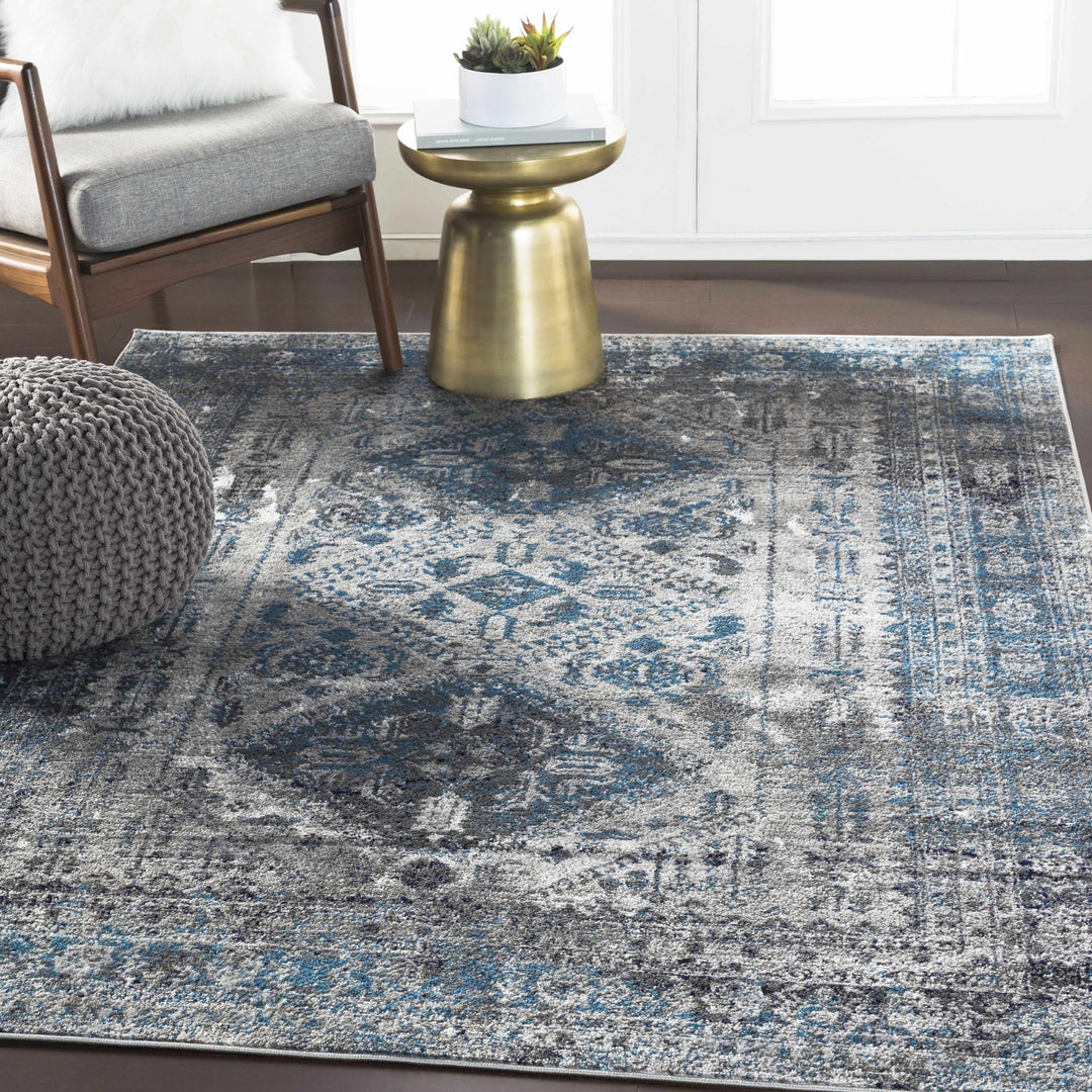 Nisula Traditional Style Blue And Gray Area Rug - The Rug Decor